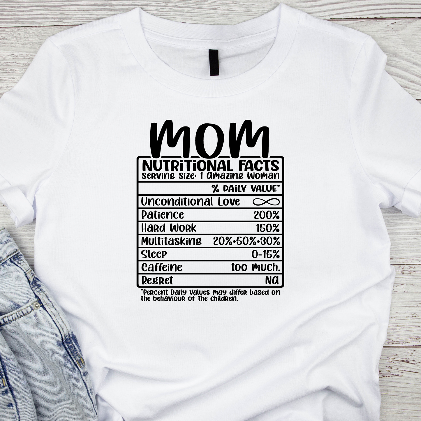 Mom nutrition fact tee